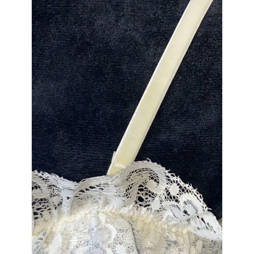 RARE Hell Bunny Corset XS Cottagecore Blue Floral And Lace Velvet Straps - Picture 3 of 15